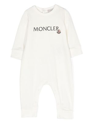 Moncler Enfant logo-print cotton romper - White