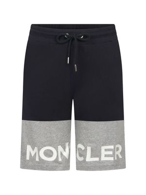 Moncler Enfant logo-print cotton shorts - Black