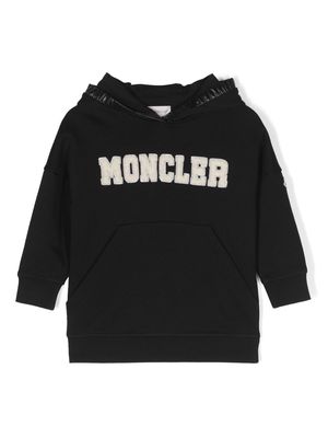 Moncler Enfant logo-print cotton sweatshirt dress - Black