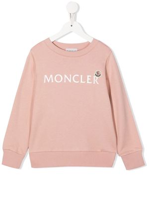 Moncler Enfant logo-print cotton sweatshirt - Pink
