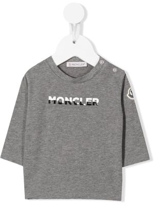 Moncler Enfant logo-print cotton T-shirt - Grey