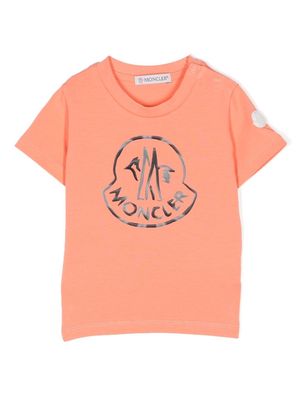 Moncler Enfant logo-print cotton T-shirt - Orange