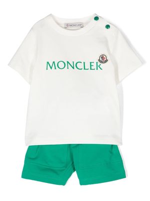 Moncler Enfant logo-print jersey short set - White