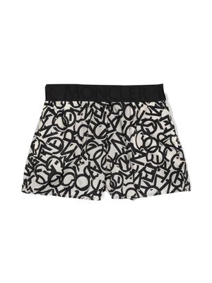 Moncler Enfant logo-print lightweight shorts - Neutrals