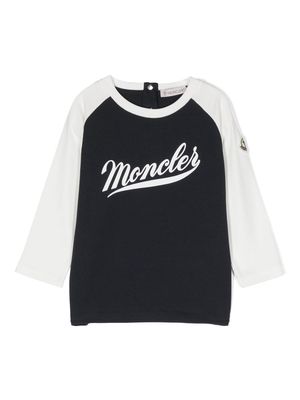 Moncler Enfant logo-print long sleeve T-shirt - Blue