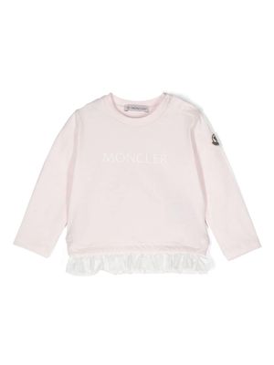 Moncler Enfant logo-print long-sleeve T-shirt - Pink