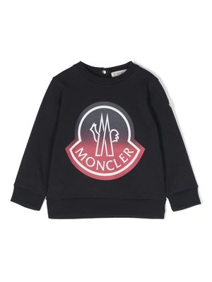 Moncler Enfant logo-print ombré-effect sweatshirt - Blue