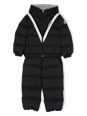 Moncler Enfant logo-print padded ski suit - Black