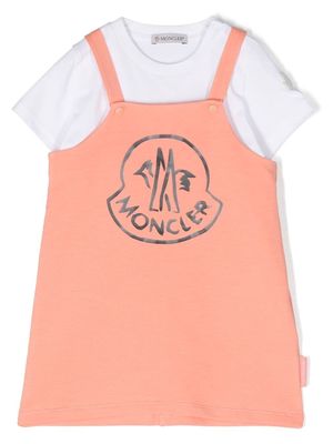 Moncler Enfant logo-print press-stud dress - Orange