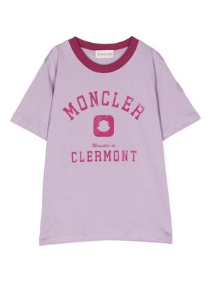 Moncler Enfant logo print short-sleeve T-shirt - Purple