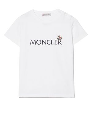 Moncler Enfant logo-print short-sleeve T-shirt - White