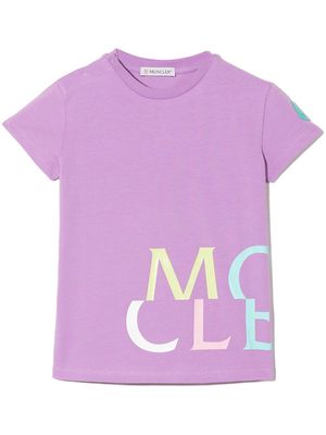 Moncler Enfant logo-print short sleeved T-shirt - Purple