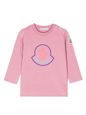 Moncler Enfant logo-print stretch-cotton sweatshirt - Pink