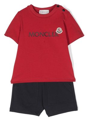 Moncler Enfant logo-print T-shirt tracksuit - Red
