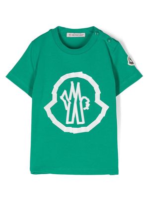 Moncler Enfant logo-printed cotton T-shirt - Green