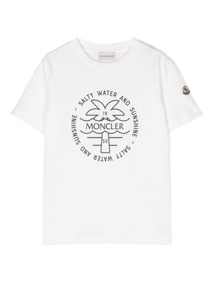 Moncler Enfant logo-printed cotton T-shirt - White