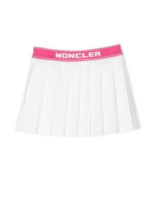 Moncler Enfant logo-waist pleated skirt - White