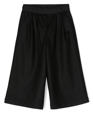 Moncler Enfant logo-waist wide-leg trousers - Black