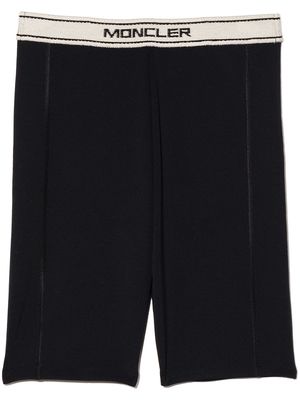 Moncler Enfant logo-waistband shorts - Black