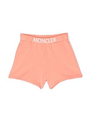 Moncler Enfant logo-waistband shorts - Orange