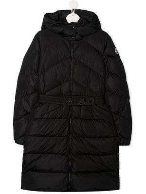 Moncler Enfant longline padded jacket - Black