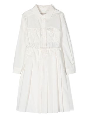 Moncler Enfant longsleeved cotton shirt-dress - White