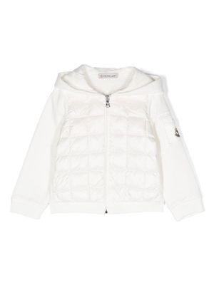 Moncler Enfant longsleeved padded front jacket - White