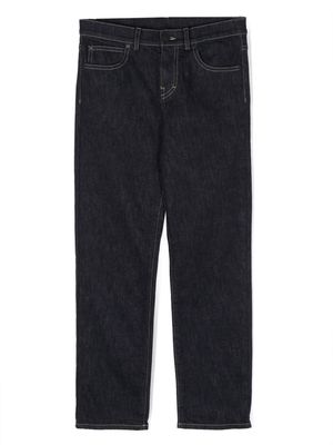 Moncler Enfant mid-risse straight-leg jeans - Blue