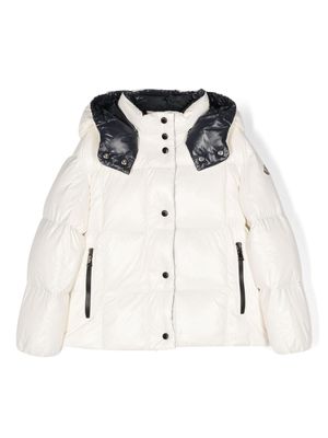 Moncler Enfant padded-design hooded jacket - White