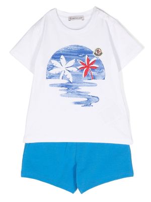 Moncler Enfant palm-tree T-shirt shorts set - White