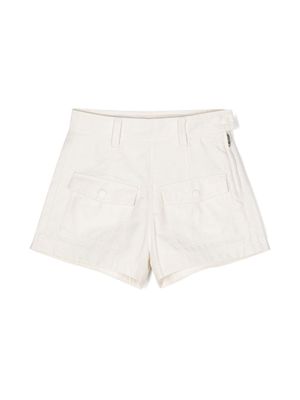 Moncler Enfant panelled cotton-blend shorts - White