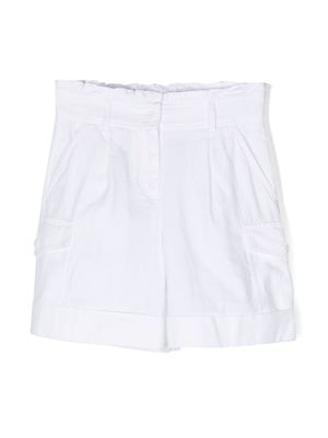 Moncler Enfant paperbag-waist shorts - White