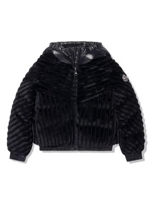 Moncler Enfant Pedrix faux-fur hooded padded jacket - Black