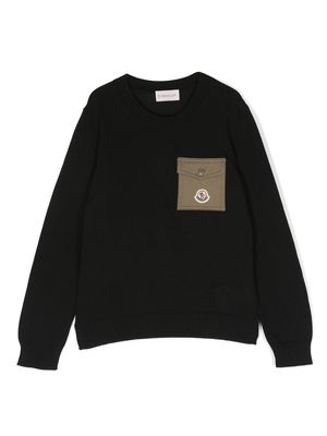 Moncler Enfant pocket knitted jumper - Black