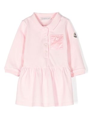 Moncler Enfant polo-collar long-sleeved dress - Pink