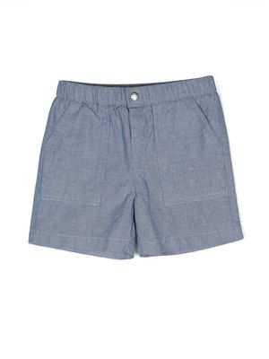 Moncler Enfant rear logo patch shorts - Blue