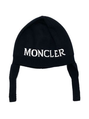Moncler Enfant ribbed-edge knitted hat - Blue