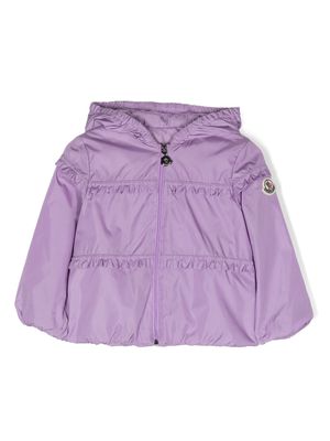 Moncler Enfant ruffled hooded jacket - Purple