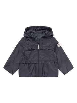 Moncler Enfant ruffled hooded rain jacket - Blue