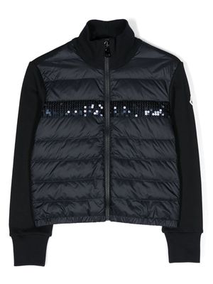 Moncler Enfant sequin-detailed puffer jacket - Blue