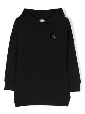 Moncler Enfant sequin-logo cotton hoodie - Black