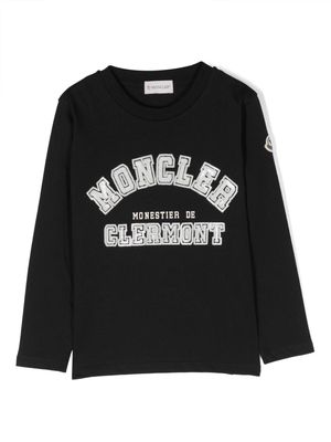Moncler Enfant sequinned-logo cotton T-shirt - Black
