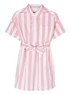 Moncler Enfant stripe-print cotton shirt dress - White