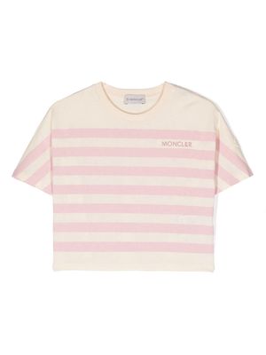 Moncler Enfant stripe-print T-shirt - Pink