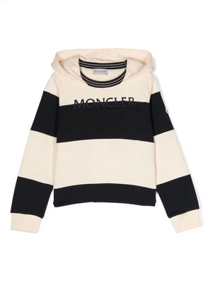 Moncler Enfant striped cotton hoodie - Black