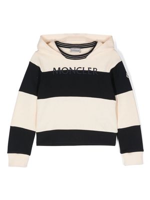 Moncler Enfant striped cotton hoodie - Neutrals