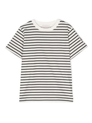 Moncler Enfant striped cotton T-shirt - White