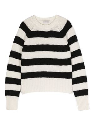 Moncler Enfant striped-pattern virgin-wool jumper - Black