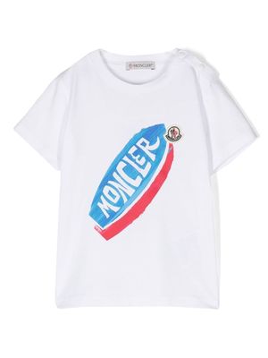 Moncler Enfant surfboard-print T-shirt - White