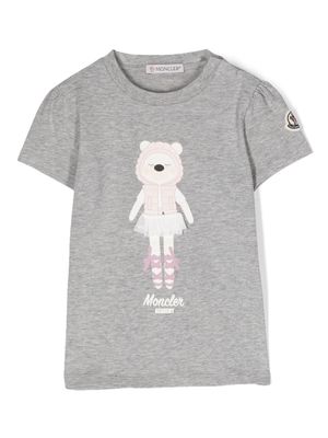 Moncler Enfant teddy bear-print T-shirt - Grey